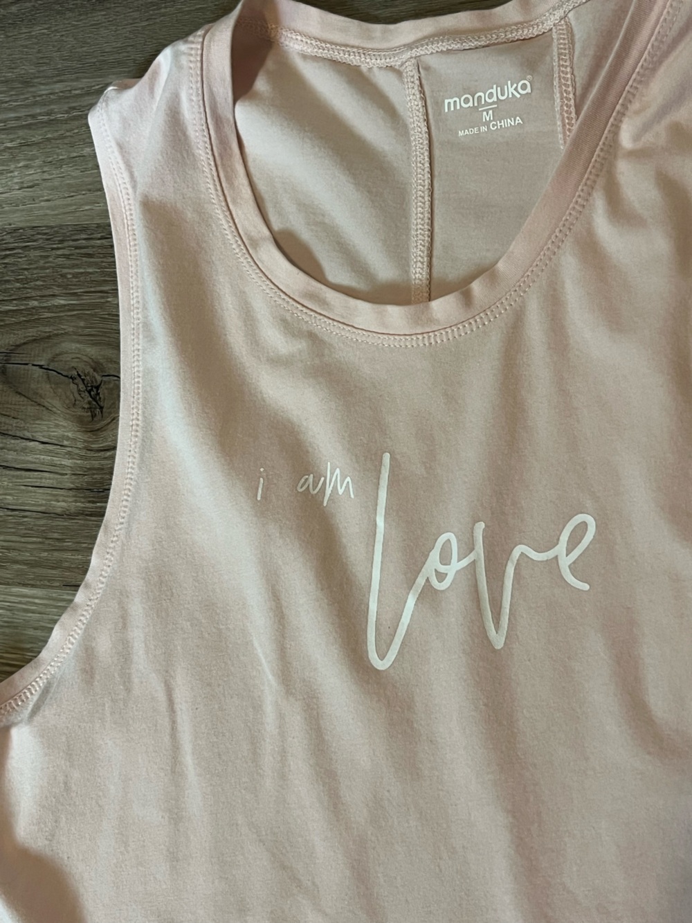 Women’s Manduka 'I Am Love' Pink Tank Top soft feminine like new